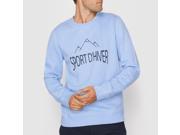 R Essentiel Mens Printed Crew Neck Sweatshirt Blue Size Xxl