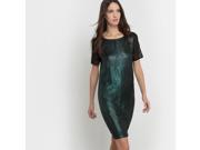 La Redoute Womens Sequined Plunge Back Dress Green Size Us 8 Fr 38
