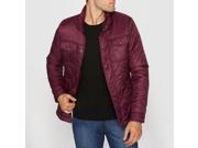 R Edition Mens Short Quilted Bomber Jacket Red Size S