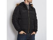 Kaporal Mens Padded Jacket With Fur Lined Hood Black Size Xxl