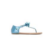 R Edition Girls Toe Post Sandals With Sparkly Bow Blue Size 37