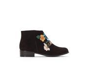 La Redoute Womens Embroidered Ankle Boots Black Size 37