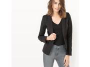 R Essentiel Womens Cotton Sateen Blazer Black Size Us 14 Fr 44