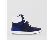 Abcd r Teen Boys Dual Fabric High Top Trainers Blue Size 37