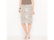 Womens Printed Pencil Skirt In Softly Draping Fabric