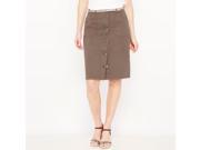 La Redoute Womens Stretch Cotton Skirt Brown Size Us 16 Fr 46