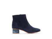 R Edition Womens Ankle Boots With Patent Heel Blue Size 36