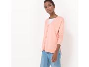R Essentiel Womens Cotton Silk V Neck Cardigan Pink Size M