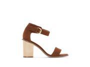 R Studio Womens Leather Sandals With Strap Detail Brown Size 40