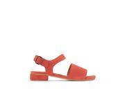 R Essentiel Womens Flat Leather Sandals Red Size 42