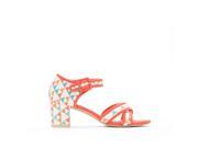 La Redoute Womens Mid Heel Graphic Print Sandals Red Size 40