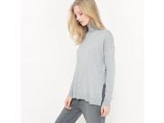 R Essentiel Womens Cotton Silk Roll Neck Jumper Sweater Grey Size Xxl