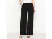 La Redoute Womens Softly Draping Crepe Wide Leg Trousers Black Us 10 Fr 40