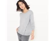 R Essentiel Womens Cotton Silk Crew Neck Jumper Sweater Grey Size S