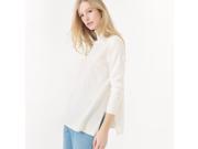 R Essentiel Womens Cotton Silk Roll Neck Jumper Sweater Beige Size S