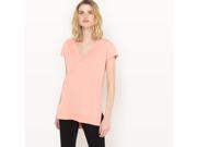 R Essentiel Womens Short Sleeved Cotton Silk Jumper Sweater Pink Size L
