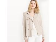 Atelier R Womens 100% Lyocell Short Trench Coat Beige Size Us 6 Fr 36