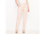 La Redoute Womens Stretch Cotton Satin Travel Trousers Pink Size Us 8 Fr 38