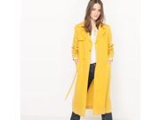 Atelier R Womens Long Trench Coat 100% Lyocell Orange Size Us 14 Fr 44