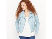 Castaluna Womens Faux Leather Bomber Jacket Blue Size Us 22 Fr 52