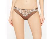 Louise Marnay Womens Embroidered Tulle Briefs Brown Size Us 6 Fr 36