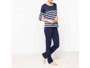 R Essentiel Womens 2 Piece Striped Pyjamas Blue Size Us 8 10 Fr 38 40