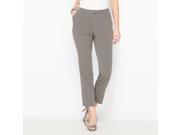 La Redoute Womens Cropped Stretch Twill Trousers Grey Size Us 20 Fr 50