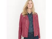 R Essentiel Womens Leather Biker Jacket Red Size Us 8 Fr 38