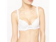Louise Marnay Womens Embroidered Tulle Push Up Bra White Size Us 40C Fr 105C