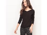 R Essentiel Womens Linen V Neck Jumper Sweater Black Size L