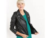 R Essentiel Womens Leather Biker Jacket Black Size Us 4 Fr 34