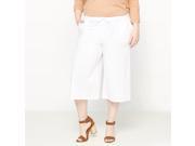 Castaluna Womens Linen And Cotton Cropped Trousers White Size Us 12 Fr 42