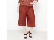 Castaluna Womens Linen And Cotton Cropped Trousers Orange Size Us 24 Fr 54