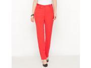 La Redoute Womens Straight Stretch Twill Trousers Red Size Us 20 Fr 50