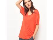 R Edition Womens Long V Neck T Shirt Orange Size L