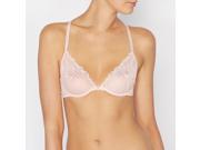 R Edition Womens Lace Demi Cup Bra Pink Size Us 36A Fr 95A