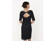 Womens Lace Straight Cut Dress With Elbow Length Sleeves