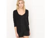 R Edition Womens Long Sleeved Cotton Cardigan Black Size L