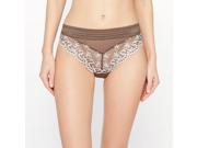 Louise Marnay Womens Embroidered Tulle Mini Briefs Brown Size Us 14 Fr 44