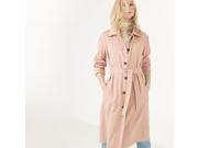 R Essentiel Womens Softly Draping Lyocell Trench Coat Beige Size Us 10 Fr 40