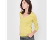 R Essentiel Womens Cashmere V Neck Jumper Sweater Yellow Us 8 10 Fr 38 40