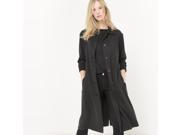 R Essentiel Womens Softly Draping Lyocell Trench Coat Black Size Us 6 Fr 36