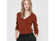 R Essentiel Womens Cashmere V Neck Jumper Sweater Red Size Us 12 14 Fr 42 44