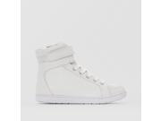 Abcd r Teen Girls High Top Side Zip Trainers White Size 34