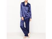 Louise Marnay Womens Satin Grandad Pyjamas Blue Size Us 14 Fr 44