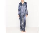 Louise Marnay Womens 2 Piece Striped Long Sleeved Pyjamas Blue Us 16 Fr 46