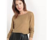 R Studio Womens Linen Openwork Effect Crew Neck Jumper Sweater Green Size Xl