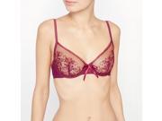 Suite Privee Womens Embroidered Demi Cup Bra Red Size Us 32A Fr 85A
