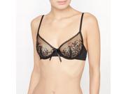 Suite Privee Womens Embroidered Demi Cup Bra Black Size Us 32A Fr 85A