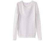 Atelier R Womens Patterned Crew Neck Jumper Sweater White Size Xl